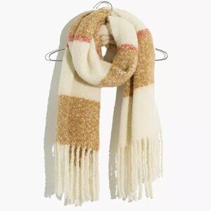 Madewell Women's Toffee Brushed Plaid Fringe Scarf